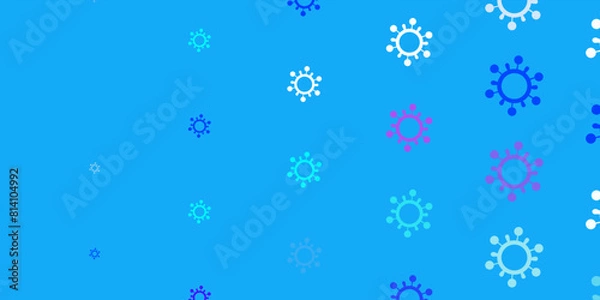 Fototapeta Light Pink, Blue vector pattern with coronavirus elements.