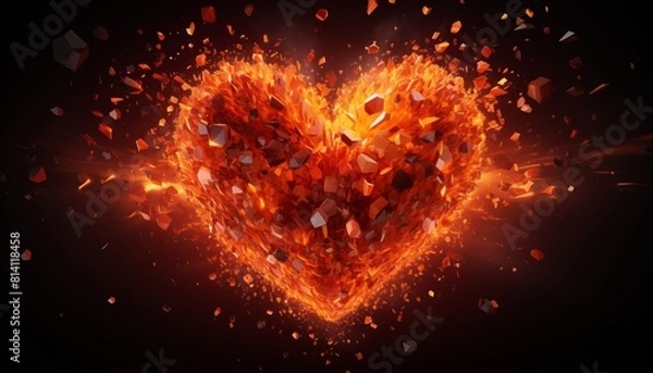 Fototapeta heart made of red splashes