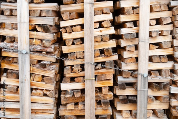 Fototapeta stacks of wooden pallets
