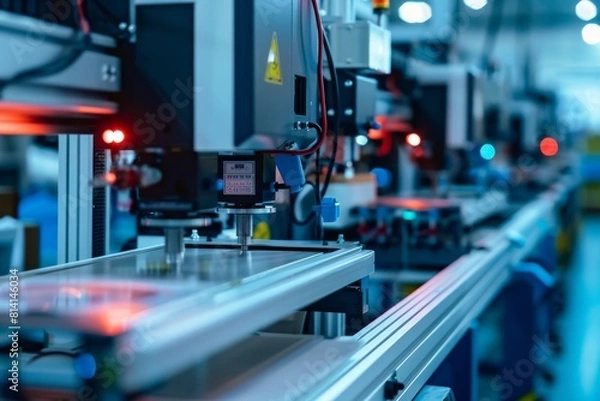 Fototapeta Advanced technology printers in an automated factory