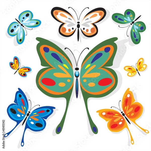 Obraz Butterflies School Set ONe