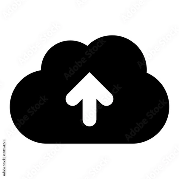 Fototapeta Upload cloud icon. Download data file symbol vector illustration design