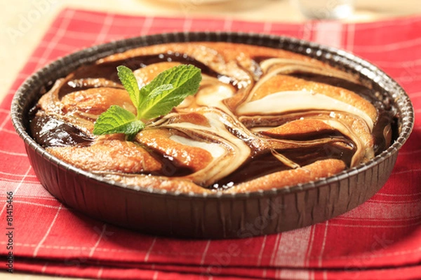 Fototapeta Chocolate cheese sponge cake