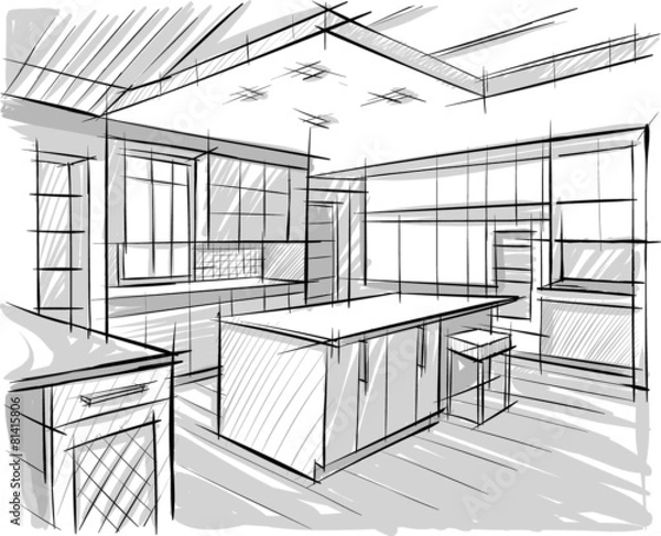 Obraz sketch of interior