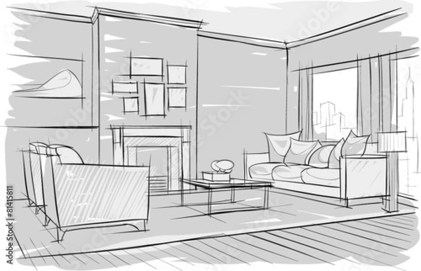 Obraz sketch of interior