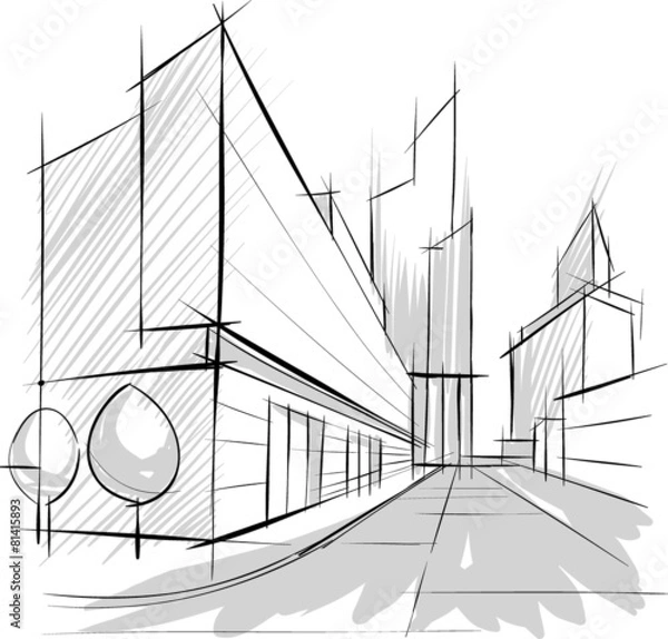 Obraz Architecture sketch of building