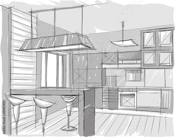 Obraz sketch of interior