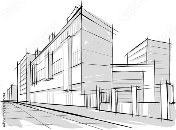 Fototapeta Architecture sketch of building