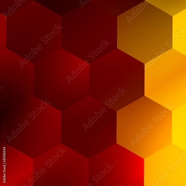 Obraz Soft Red Yellow Hexagons. Modern Abstract Background.