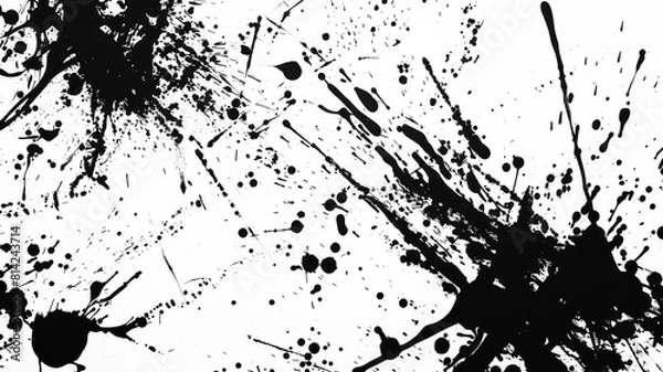 Fototapeta black paint splatter isolated on transparent background