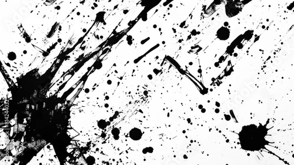 Fototapeta black paint splatter isolated on transparent background