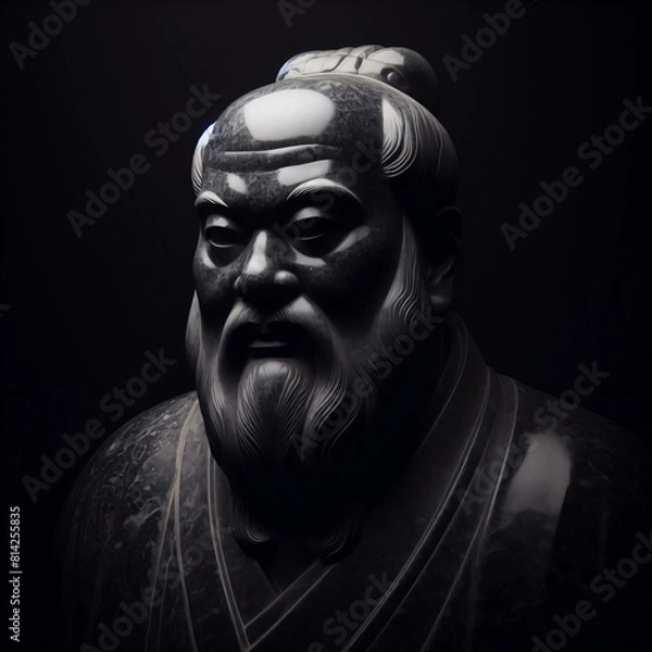Fototapeta Eastern Philosophy in Art. A Conceptual Portrait of Confucius. Generative AI