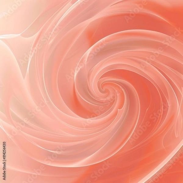 Fototapeta A square background featuring swirling patterns in pastel coral and white with a subtle gradient