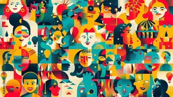 Fototapeta World Day for Cultural Diversity for Dialogue and Development. good for posters, illustrations and backgrounds