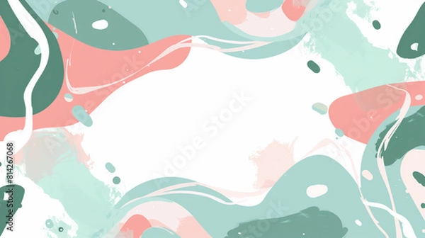 Fototapeta Pink and Turquoise Abstract Splatter, Artistic Design with Copy Space