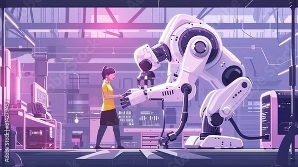 Fototapeta Industrial automation , Future of manufacturing