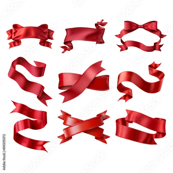 Fototapeta 3d ribbon set