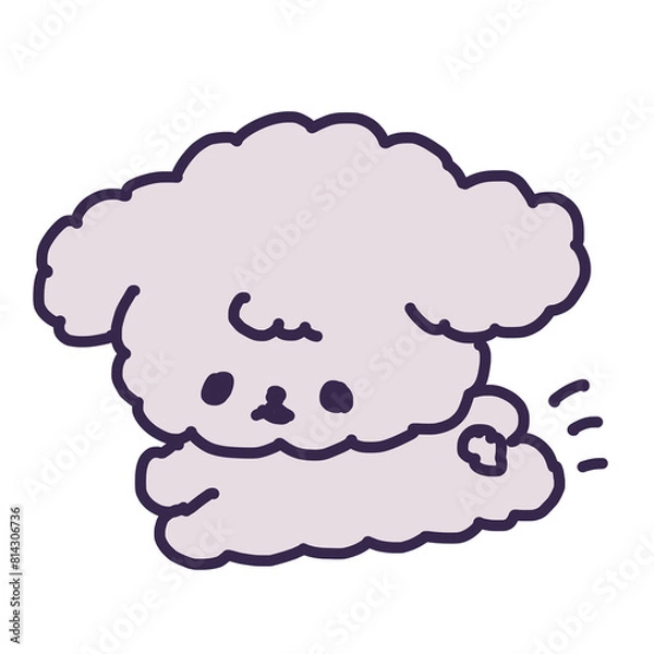 Fototapeta 走るかわいいトイプードルの子犬のイラスト