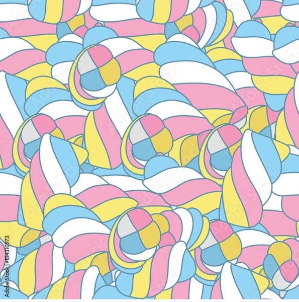 Fototapeta Fluffy Rainbow Marshmallow Pattern Design