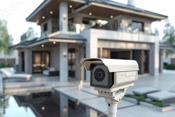 Obraz Data-driven security cameras ensure safety through secure technology and surveillance measures, maintaining protective oversight.