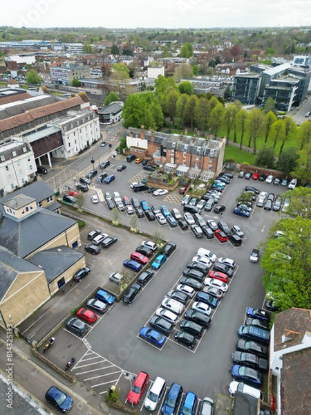 Fototapeta Aerial View of Historical Canterbury City Centre, Kent, England, Great Britain. April 20th, 2024