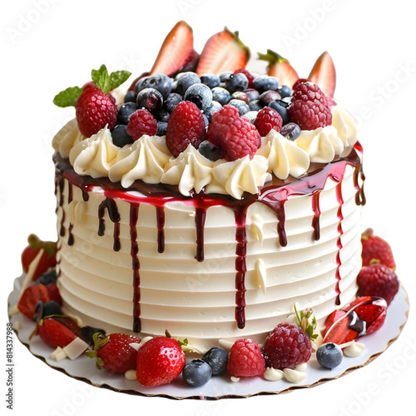 Fototapeta Cake with berries