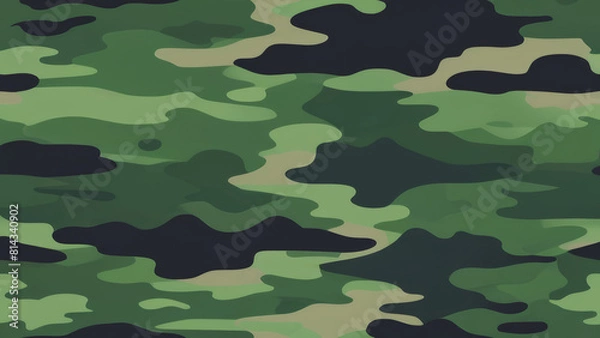 Fototapeta A simple camouflage pattern in Green hunting. Military camouflage. Illustration Formats 4K UHD