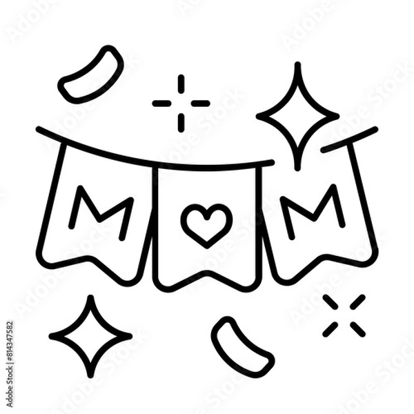 Fototapeta Garland Icon With Thin Line Style 