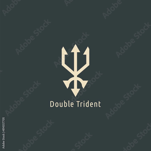 Obraz Trident logo with two opposite ends.