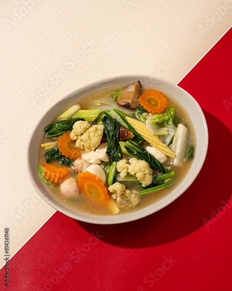 Fototapeta Capcai or capcay is the name of a typical Chinese-Indonesian dish in the form of many kinds of vegetables cooked by boiling or stir-frying.