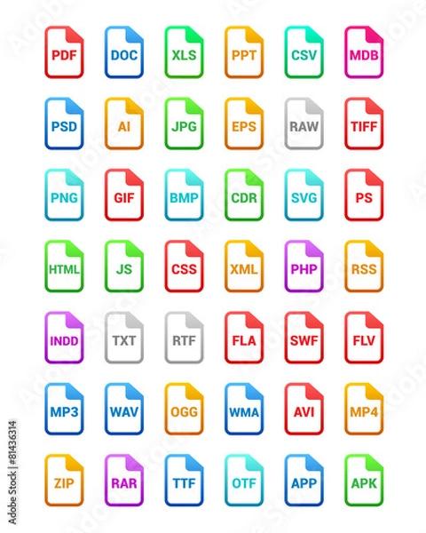 Fototapeta File Icons