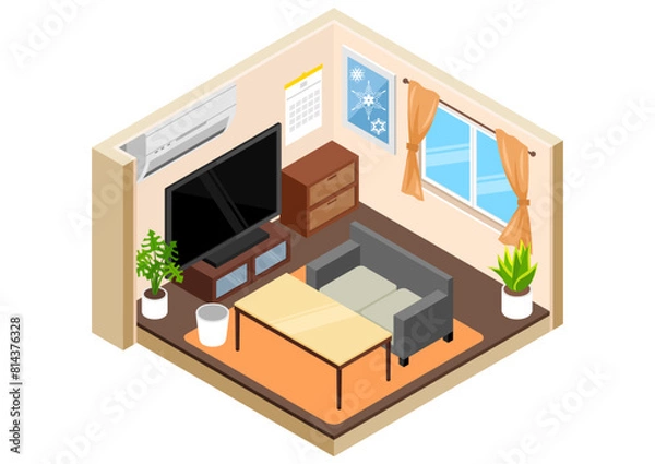 Fototapeta アイソメトリックリビング