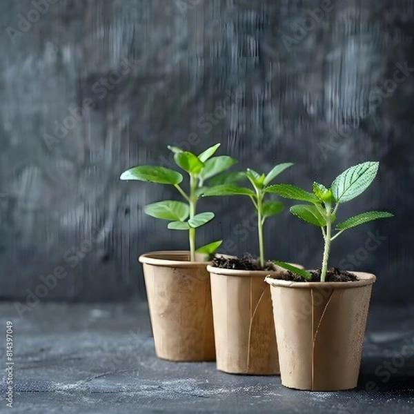 Fototapeta Biodegradable Gardening Products for Environmental Conservation with Copy Space