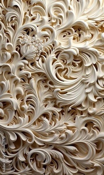 Fototapeta Beautiful decorative plaster with an abstract pattern 