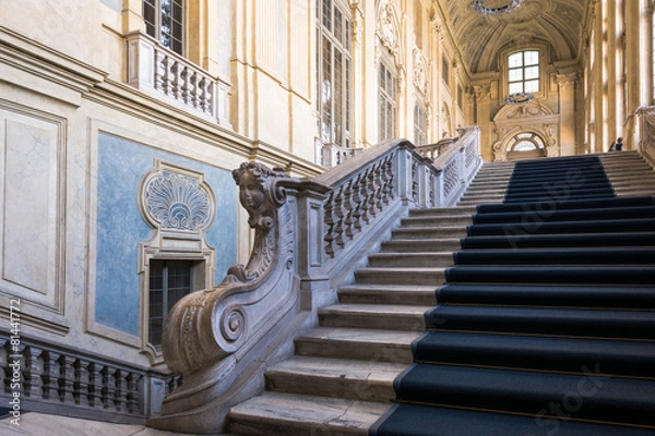Fototapeta The Juvarra staircase of Palazzo Madama in Turin