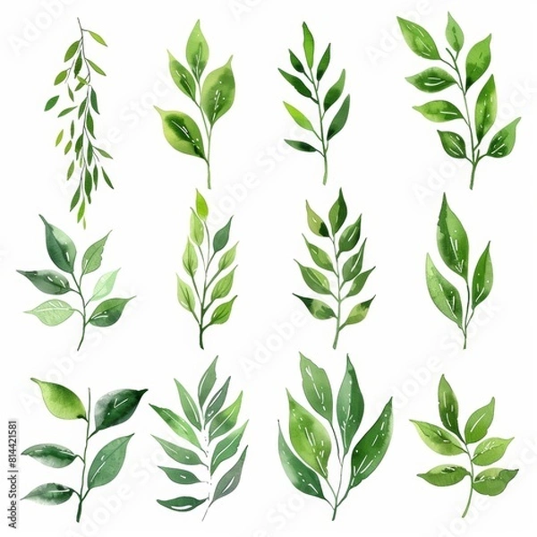 Fototapeta Whimsical Willow Tree Icon Set for Nature Inspired Designs Generative AI