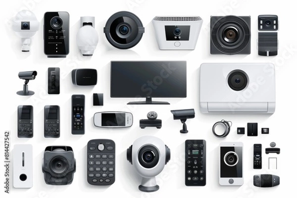 Obraz Protective measures by security cameras involve lens adjustment and lighting controls, managed by automated systems for visual clarity.