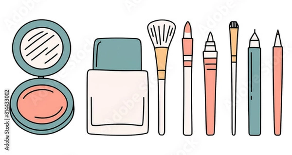 Obraz make up brushes and powder