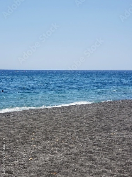 Obraz Black beach and sea