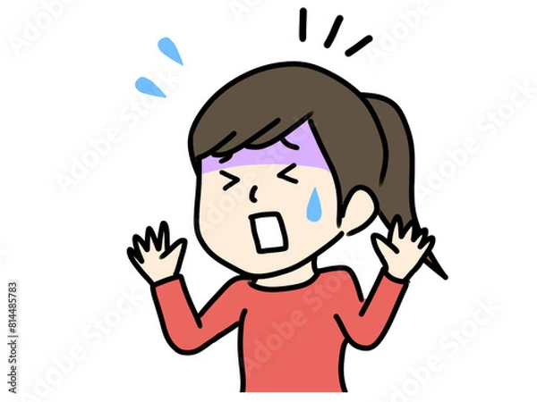 Obraz 焦ってる女性のイラスト