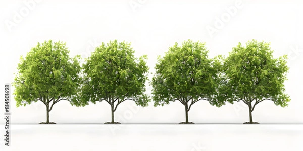 Fototapeta Green Tree Isolated on White Background