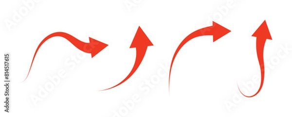 Fototapeta Flat style curved arrow icon collection isolated. different kinds of arrow symbol indicator with white background.