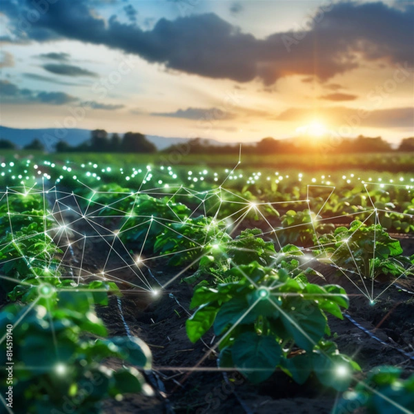 Fototapeta Data-driven decision-making technology assists farmers in optimizing time and resource utilization