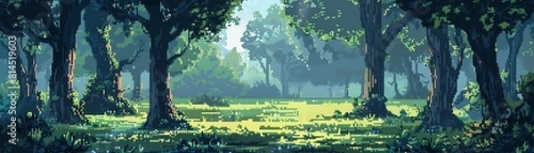 Fototapeta Create a pixel art image of a forest
