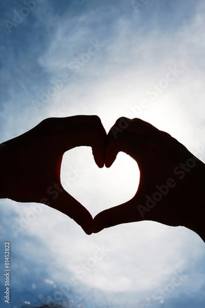 Obraz heart hand on the sky