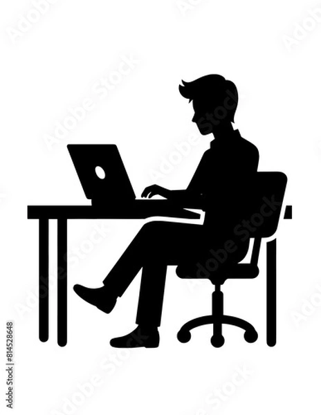 Fototapeta silhouette of student learning on the desk