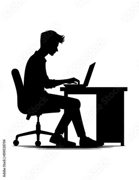 Fototapeta silhouette of student learning on the desk