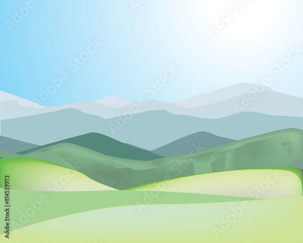 Obraz moutain and sky at day background vector drawn