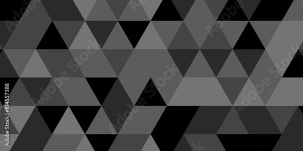 Fototapeta Abstract triangle polygonal black background. Modern abstract geometric polygon background. Abstract seamless polygon background vector illustration. Black and gray Polygon Mosaic Background.