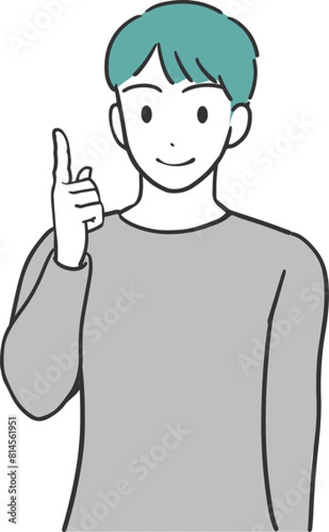 Obraz 理解する男性のイラスト